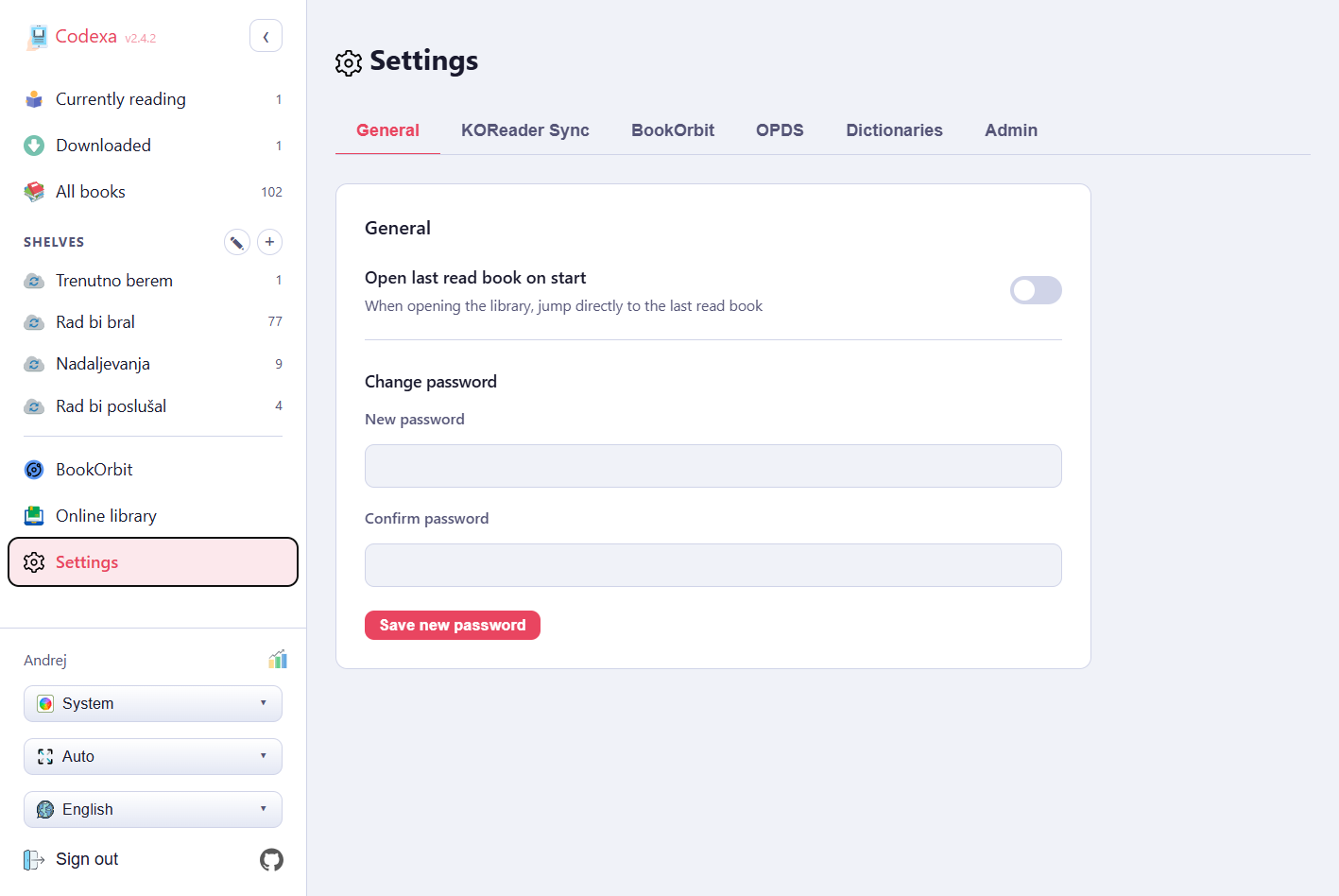 General settings