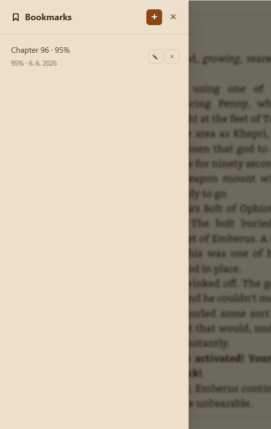 Bookmarks sidebar