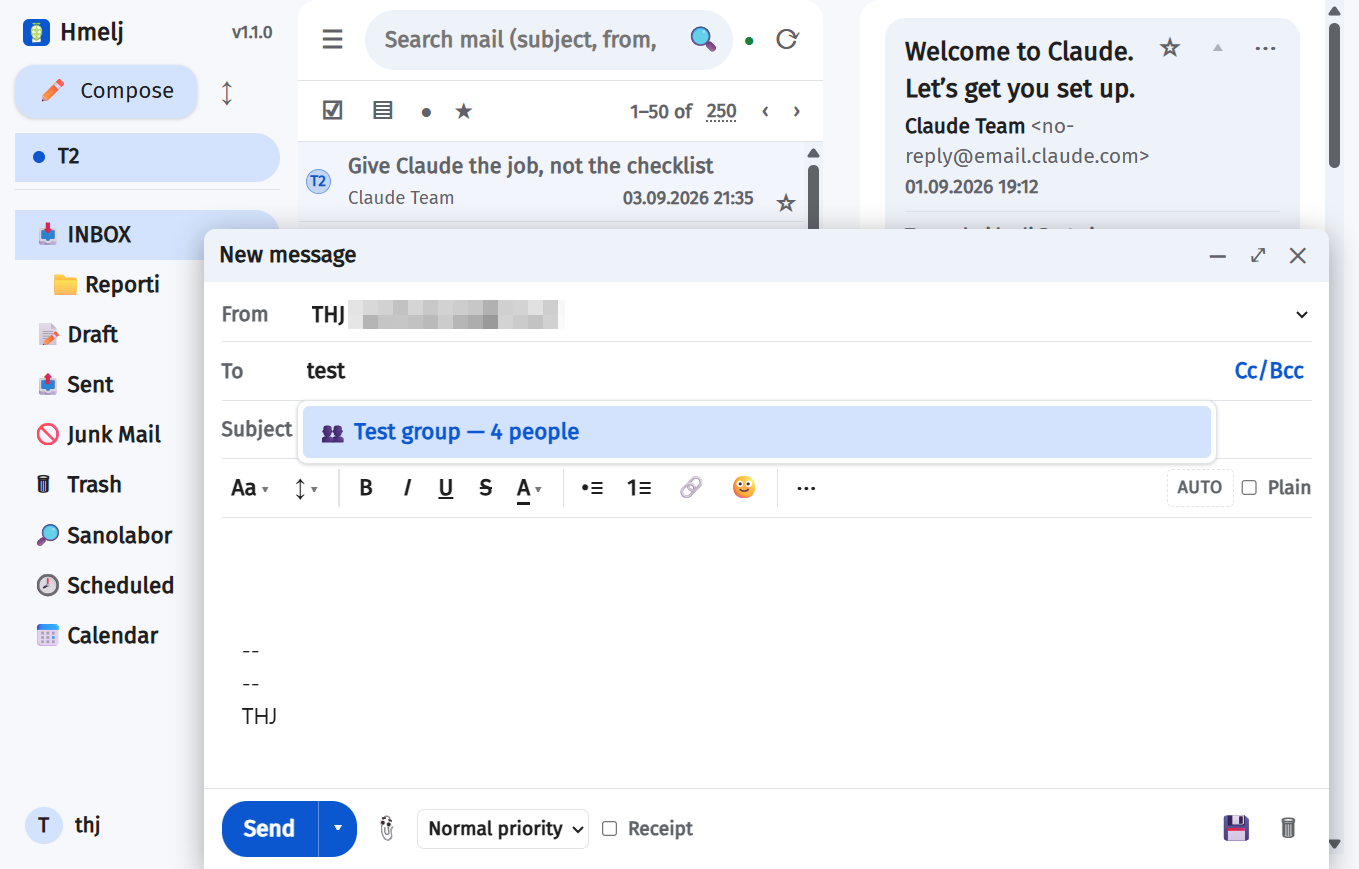 A contact group in the composer